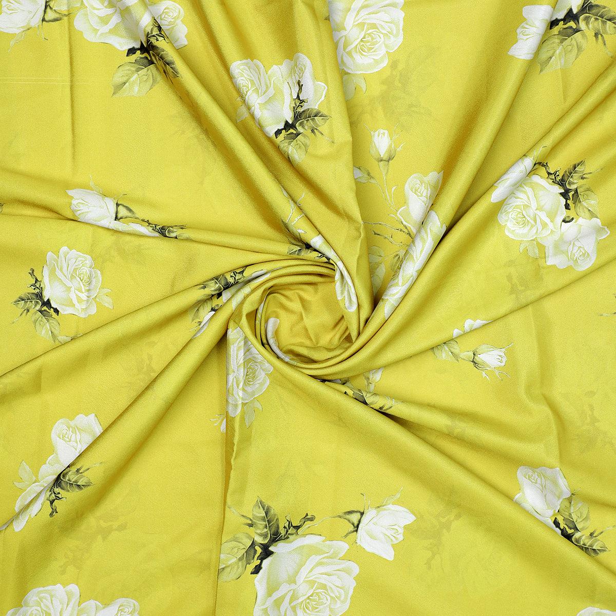 Yellow Small Flower Cotton print-110202 - Shop Fabrics like Cotton