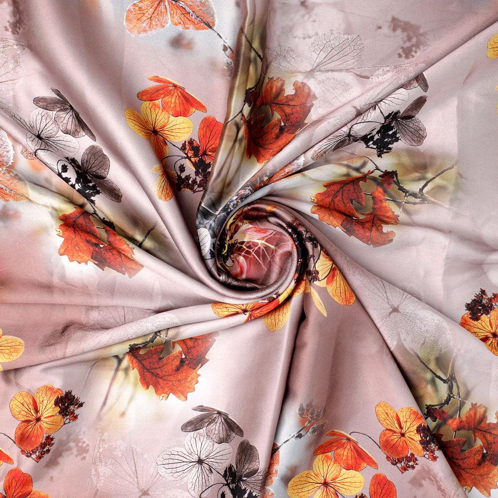 Printed peony floral linen drapes 1