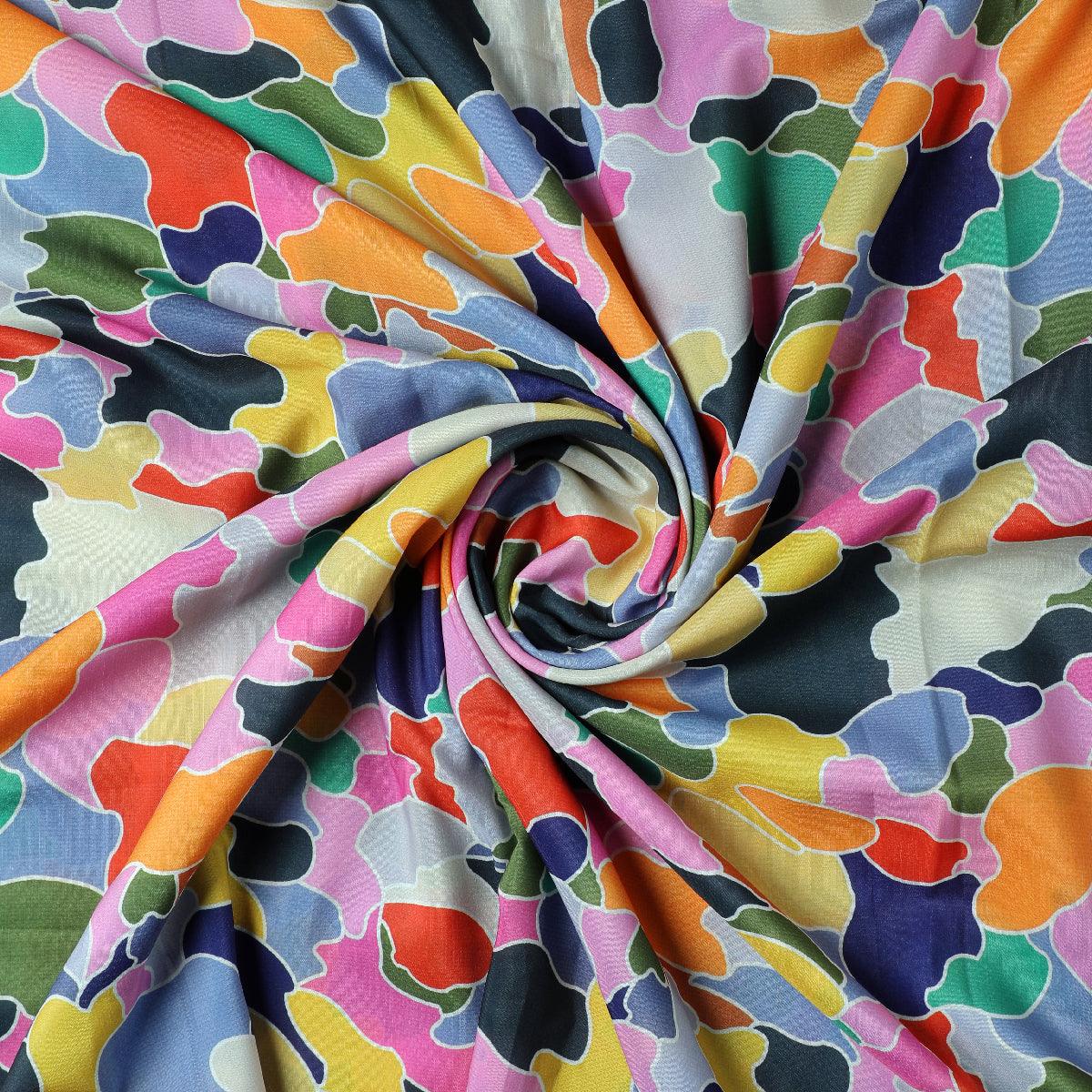 Gorgeous abstract digital printed rayon fabric by FAB VOGUE Studio