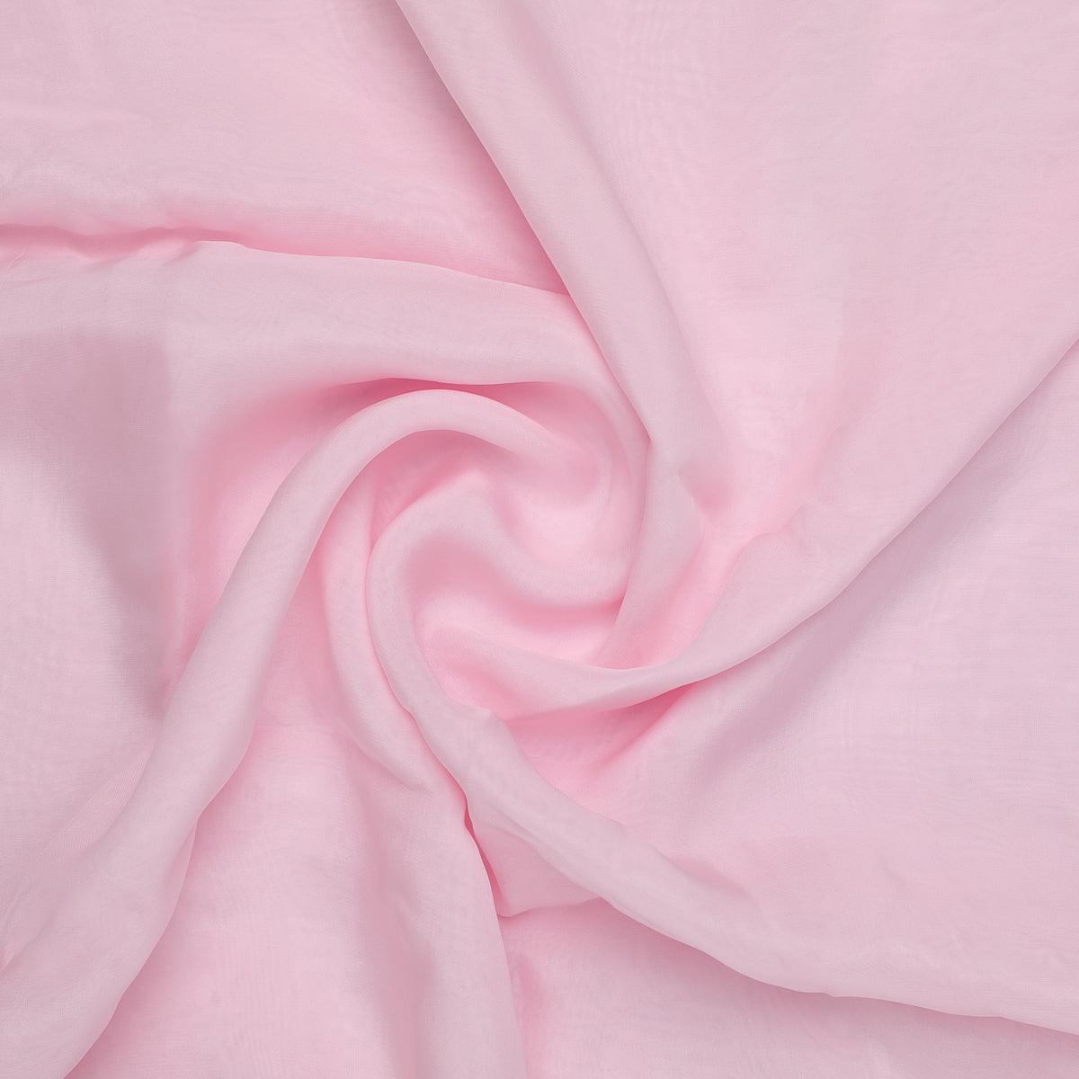 Buy Baby Pink Colour Organza Digital Plain Dyed Fabric – FAB VOGUE
