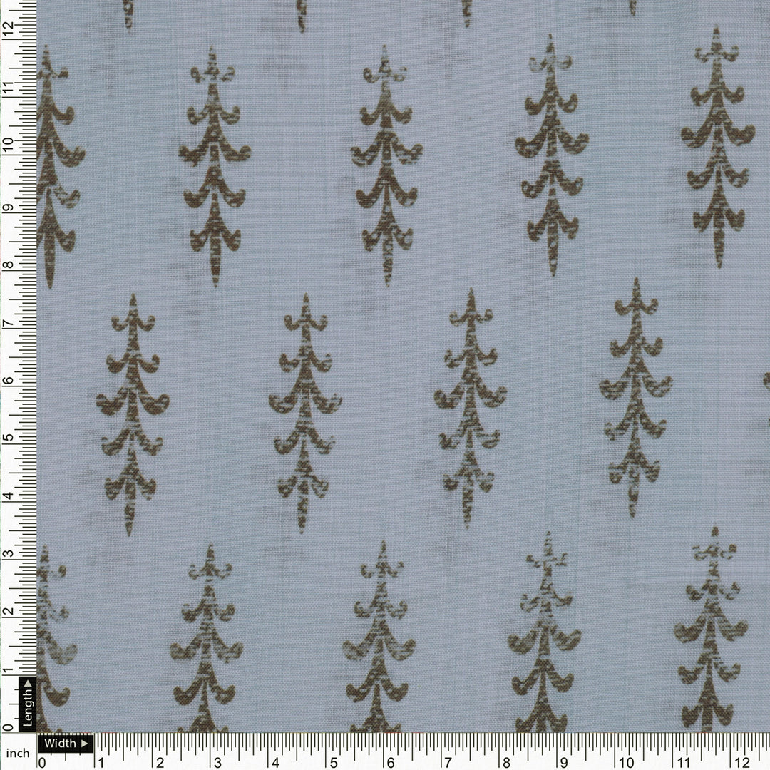 Pine Trees Printed Linen Fabric