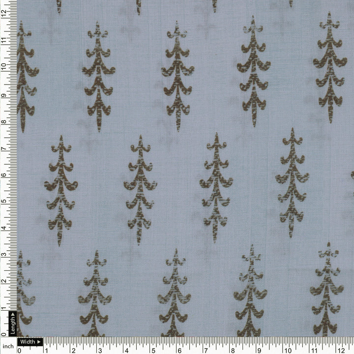 Pine Trees Printed Linen Fabric