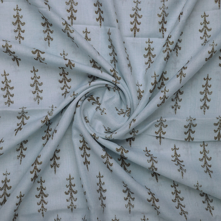 Pine Trees Printed Linen Fabric