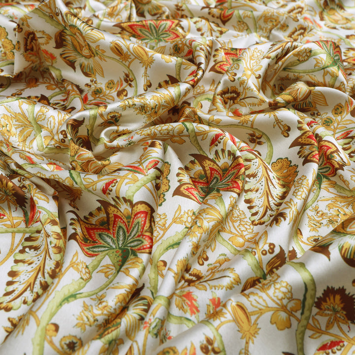 Floral Print Satin Fabric