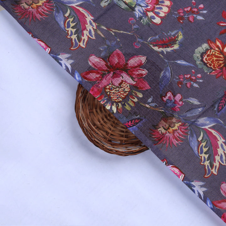 Floral Printed Kota Doria Fabric