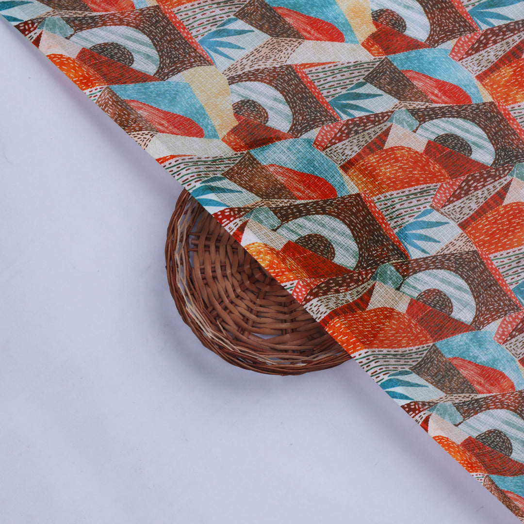 Abstract Geometric Kota Doria Fabric