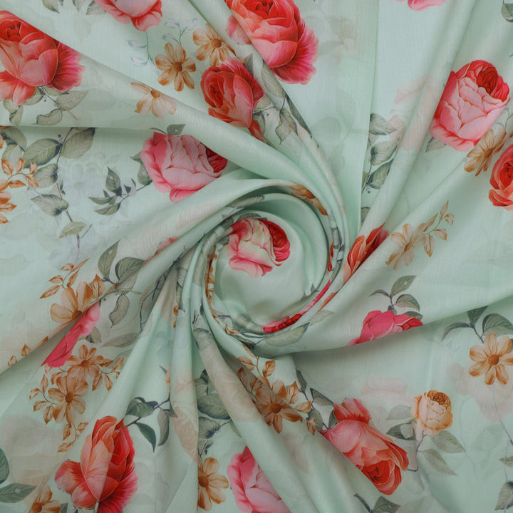 Multicolor Floral Printed Muslin Fabric