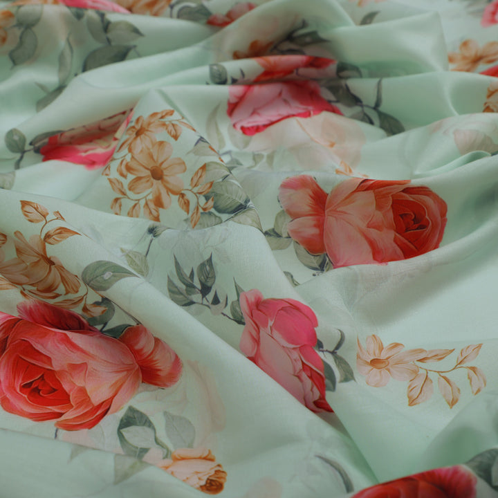 Multicolor Floral Printed Muslin Fabric