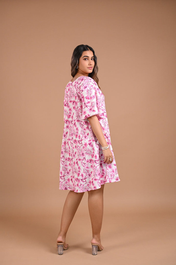 Floral Printed A-Line Short Dress