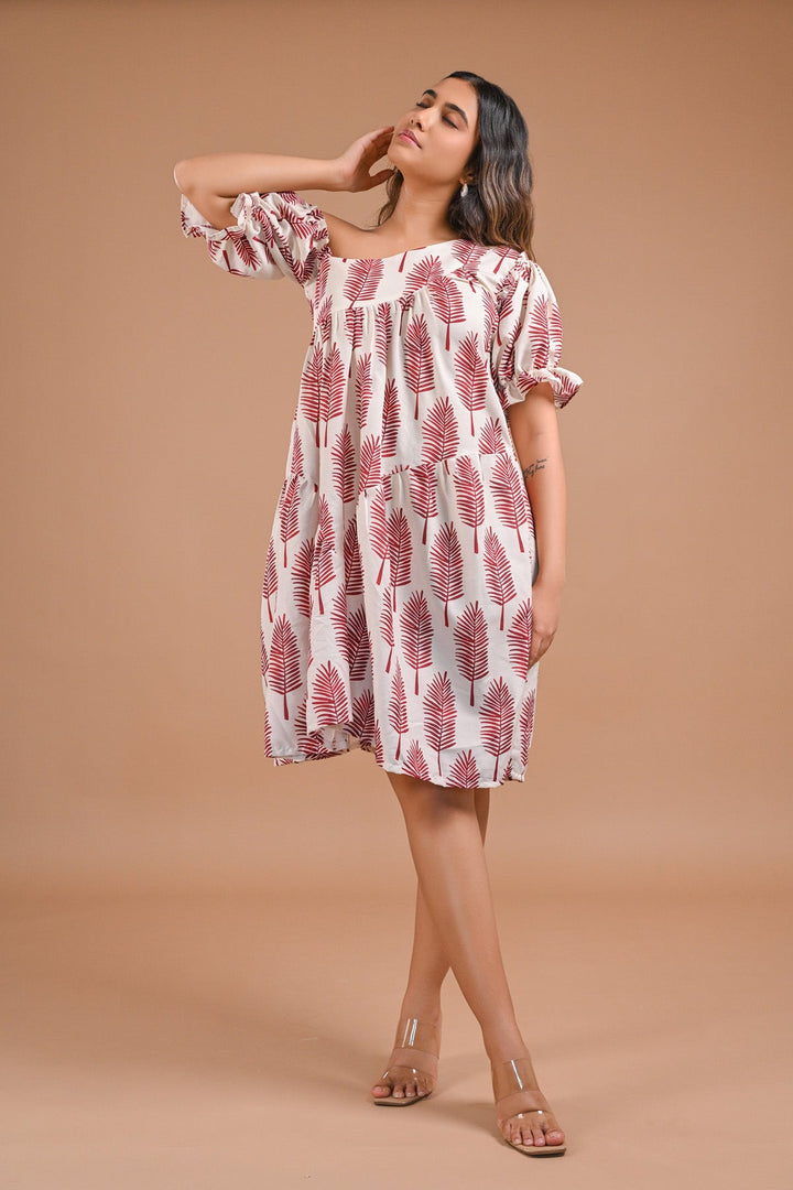 Off-Shoulder Tiered Printed Midi Dress