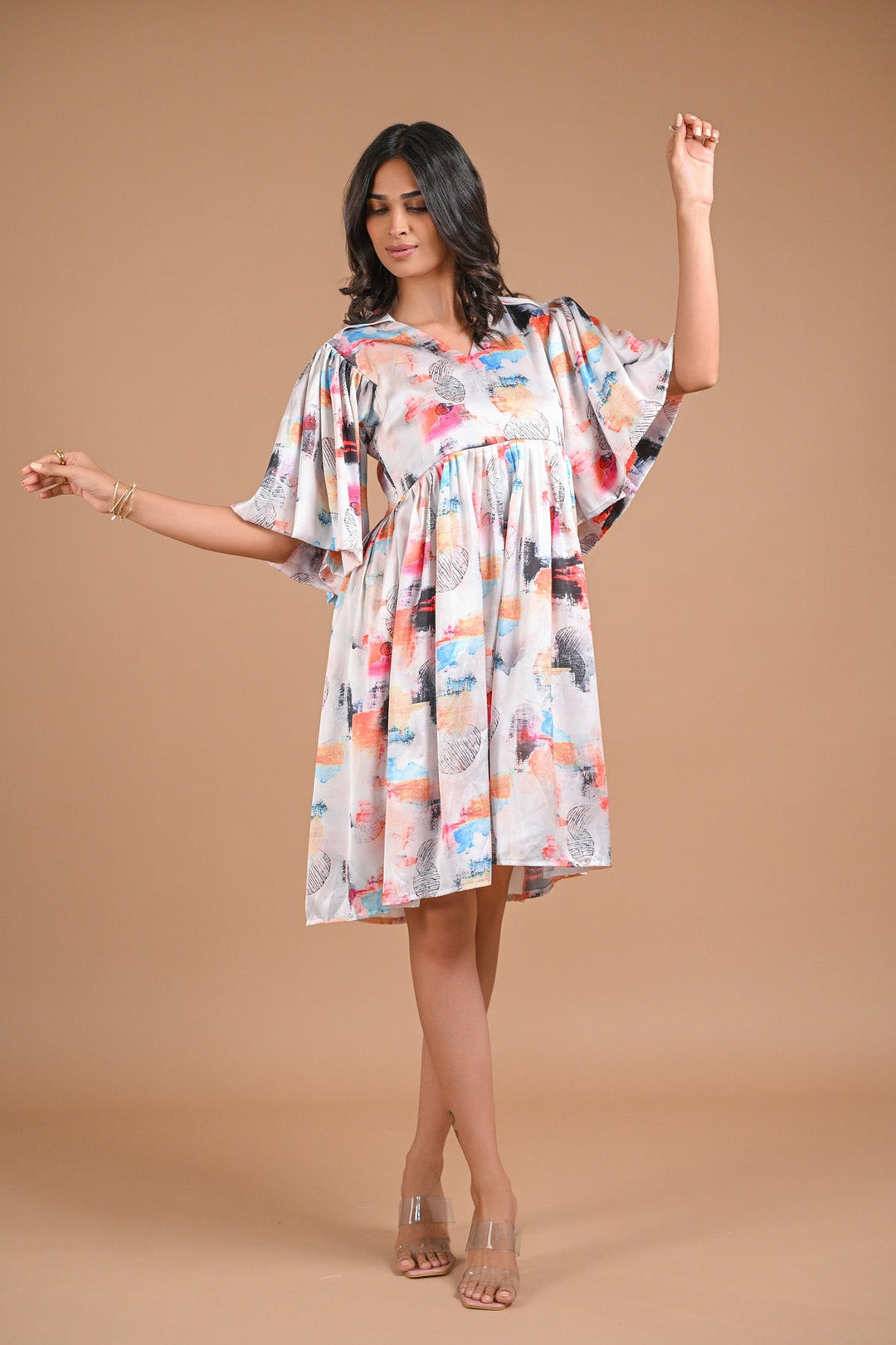 Abstract Print Casual Dress