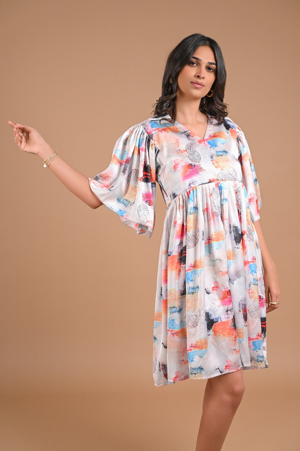 Abstract Print Casual Dress