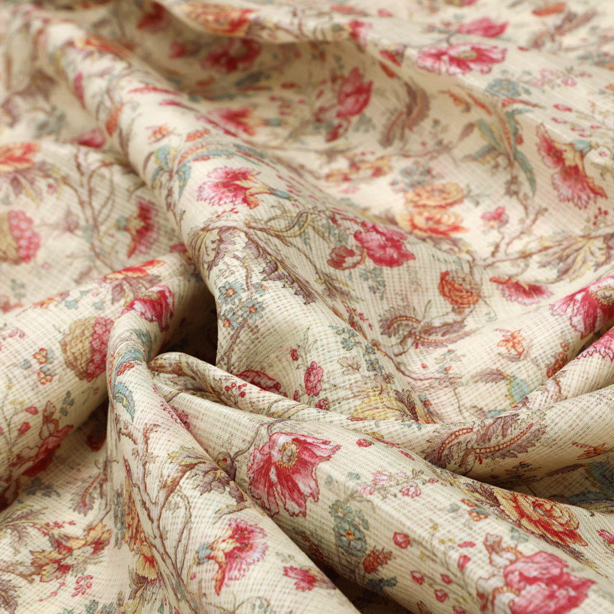 Gorgeous Floral Velly Kota Doria Digital Printed Fabric Material