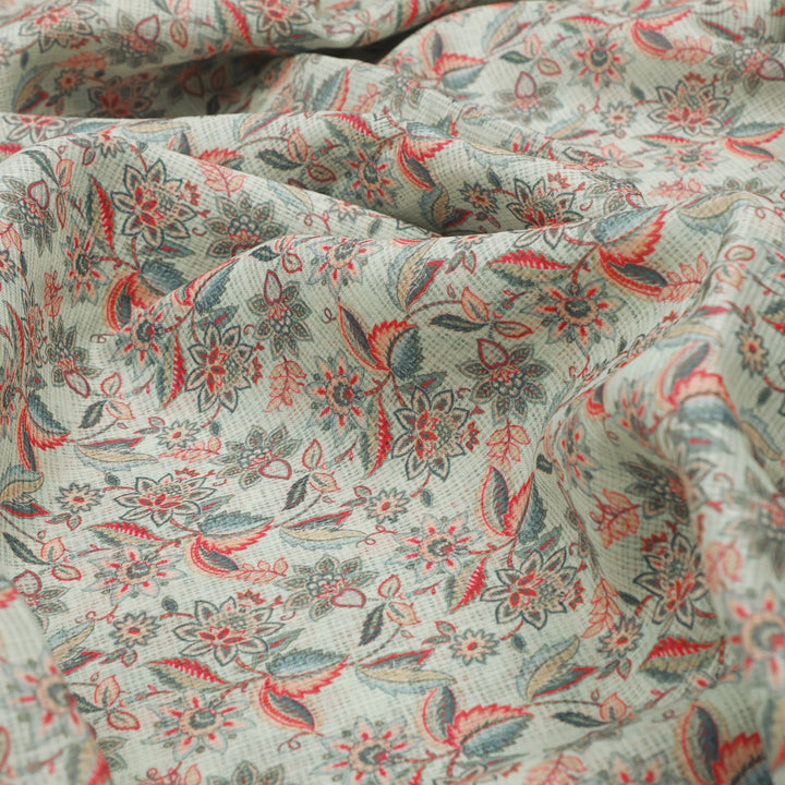 Classy Floral Velly Kota Doria Digital Printed Fabric Material