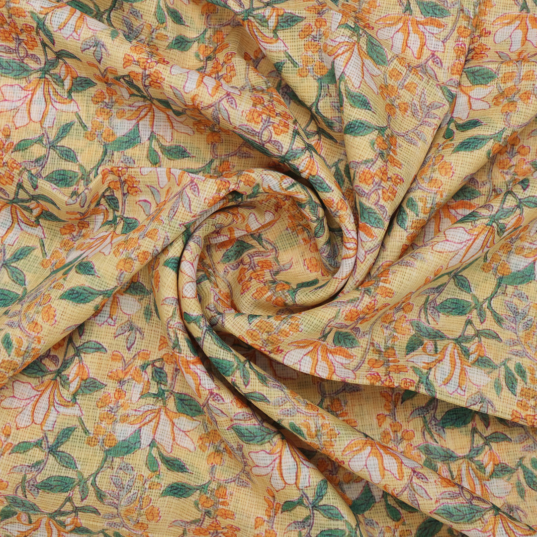 Gorgeous Floral Velly Kota Doria Fabric Material for Enchanting Creations