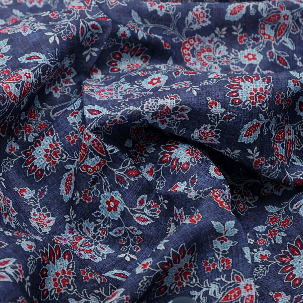 Kalamkari Floral Velly Kota Doria Fabric Material