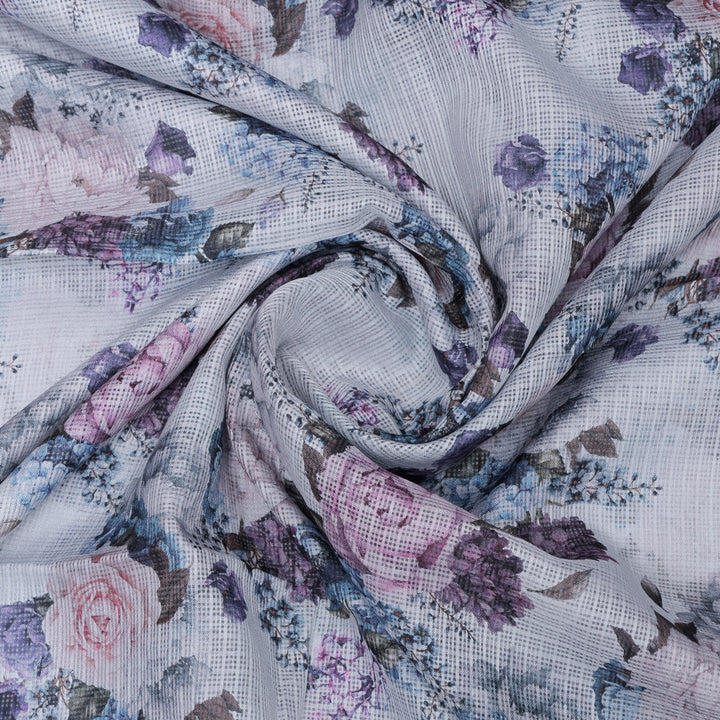 Gorgeous Kota Doria Bunch of Flower Digital Printed Fabric Material