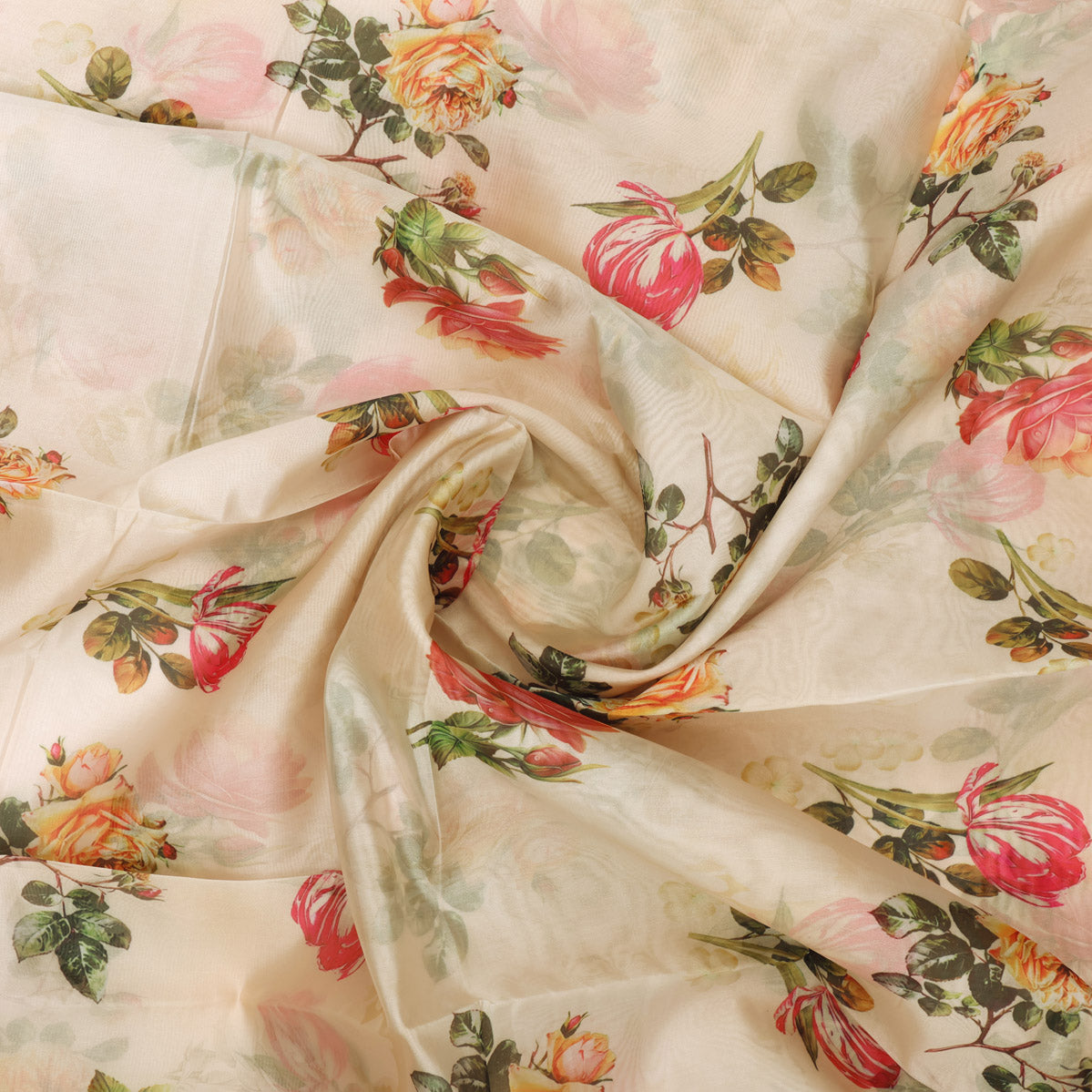 Gorgeous Decorative Floral Organza Printed Fabric Material