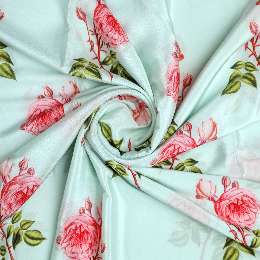 Gorgeous floral digital printed silk crepe fabric from FAB VOGUE Studio