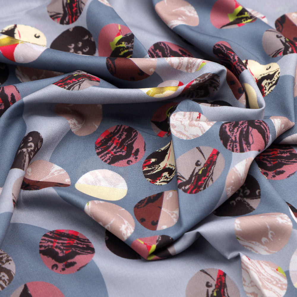 Geometric digital printed fabric in gray by FAB VOGUE Studio