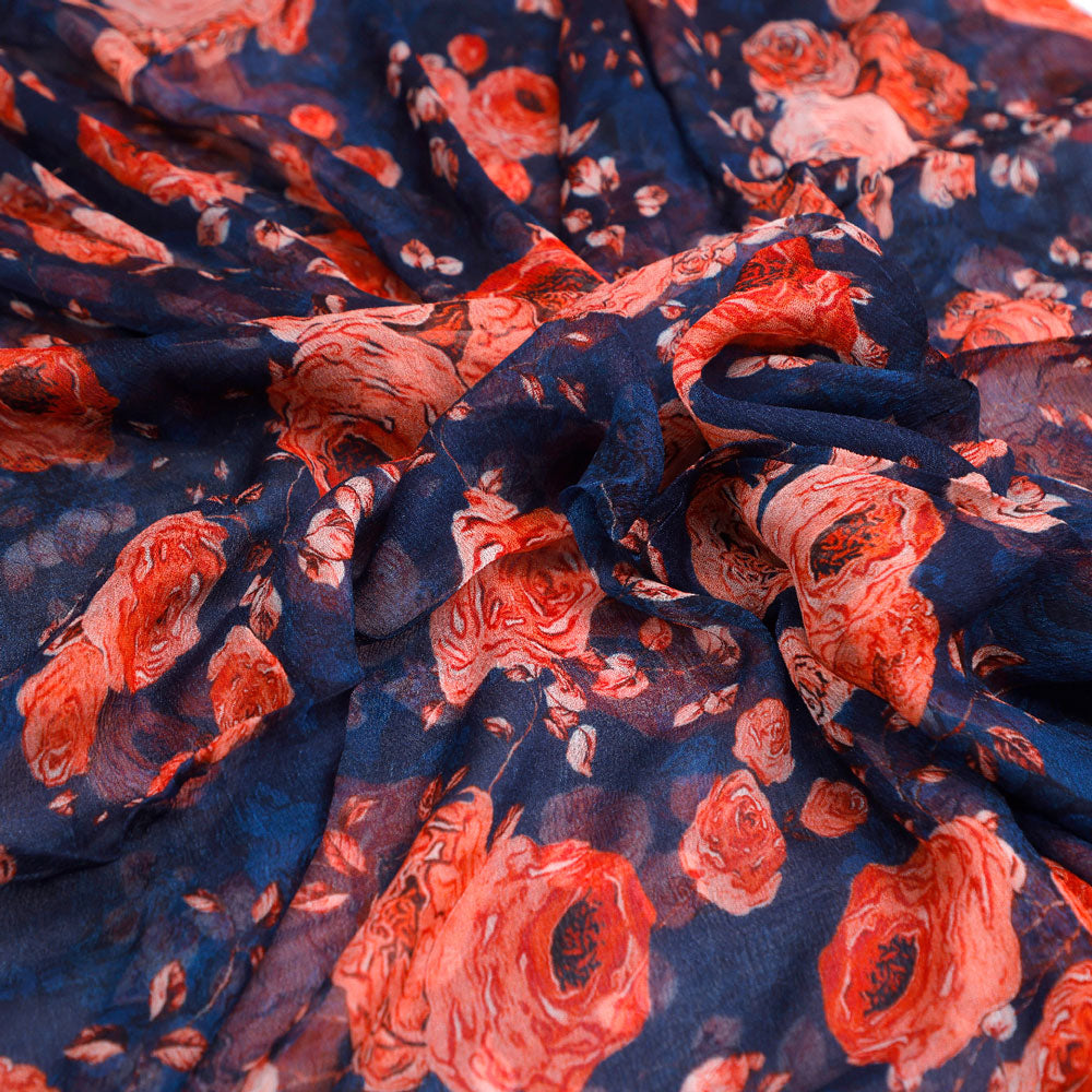 Floral Digital Printed Pure Chiffon Fabric