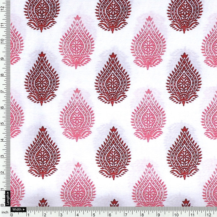 Classy white decorative digital printed fabric