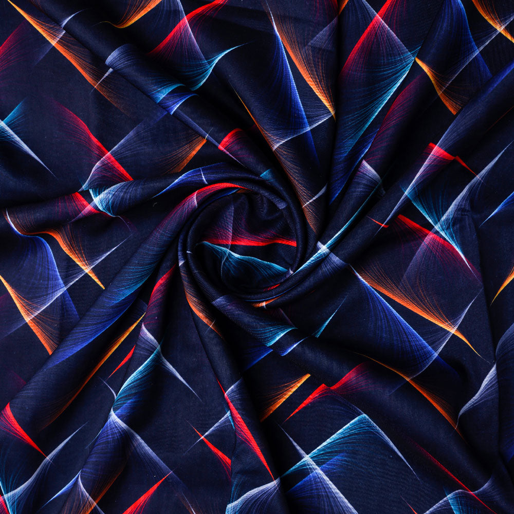 Gorgeous abstract digital printed rayon fabric by FAB VOGUE Studio