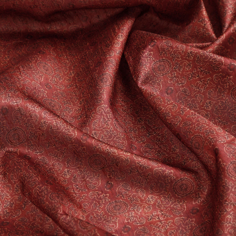 Maroon Ajrak Digital Printed Fabrics