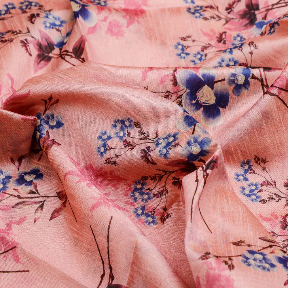 Floral Digital Printed Tusser Silk Fabric from FAB VOGUE Studio