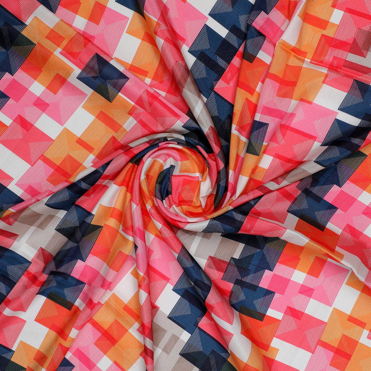 Abstract Squares Digital Printed Fabric - FAB VOGUE Studio®