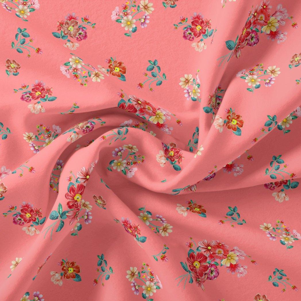 Calico Colorful Flower Digital Printed Fabric - Crepe - FAB VOGUE Studio®