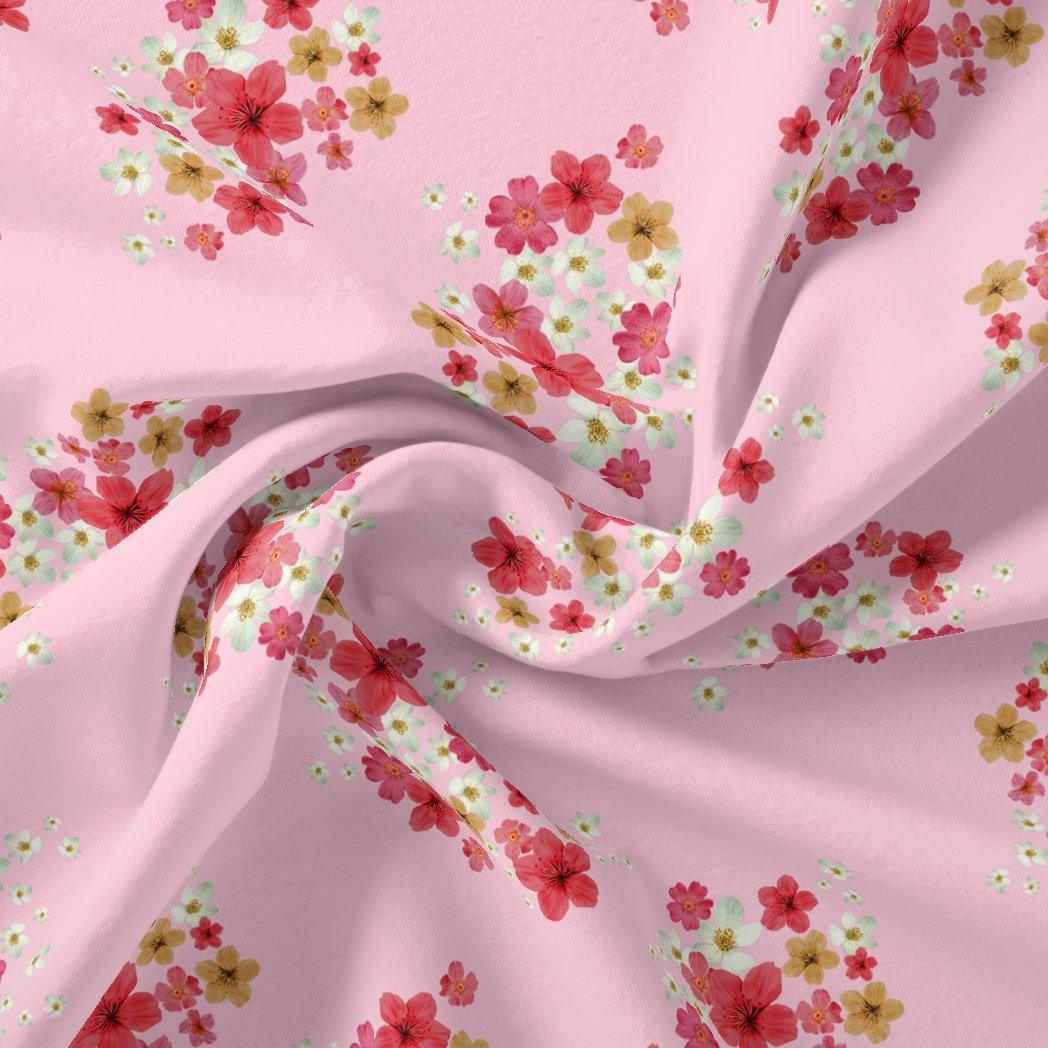 Lovely Pinkish Chintz Flower Digital Printed Fabric - Crepe - FAB VOGUE Studio®