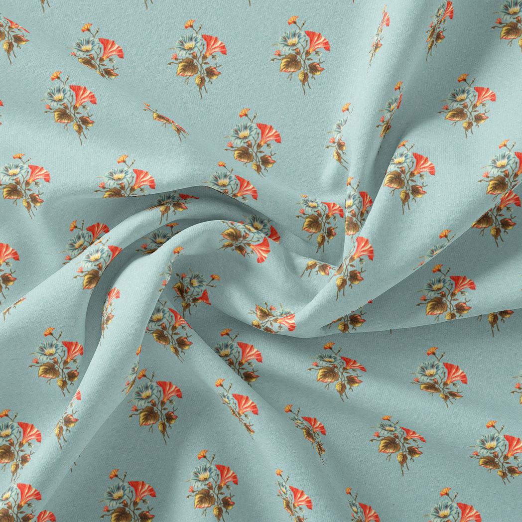 Vintage Flower Repeat Digital Printed Fabric - Japan Satin - FAB VOGUE Studio®