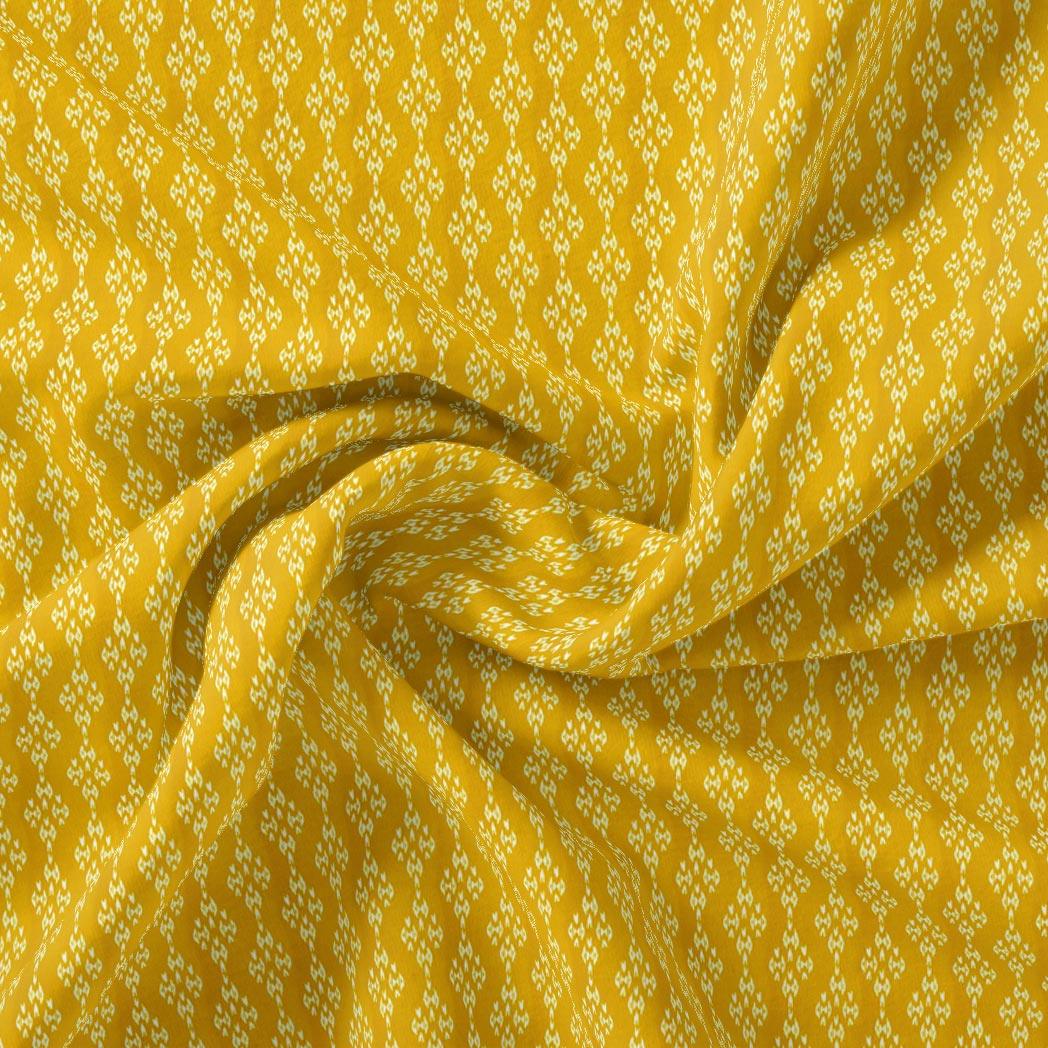 New Yellow Art Houndstooth Digital Printed Fabric - FAB VOGUE Studio®