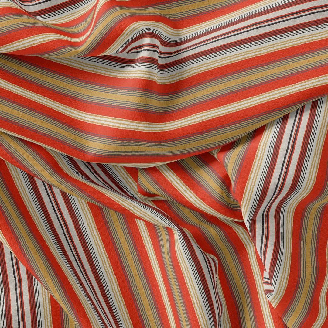 Trending Unbalanced Colourful Strips Digital Printed Fabric - FAB VOGUE Studio®