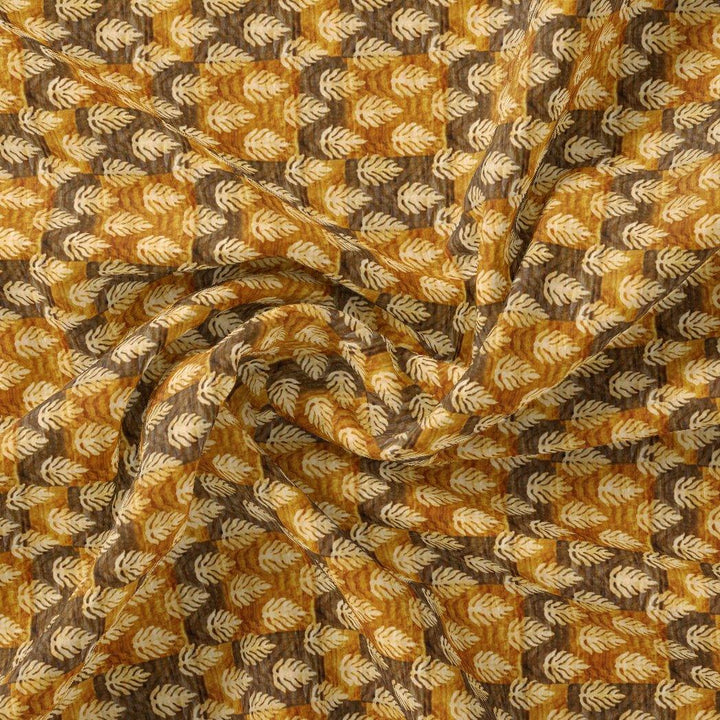 Tiny Walnut Yellow Leaves Digital Printed Fabric - FAB VOGUE Studio®