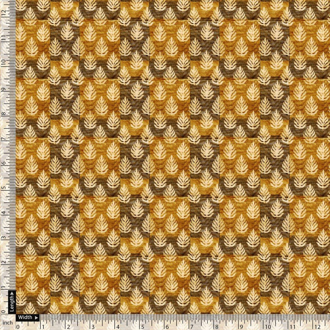 Tiny Walnut Yellow Leaves Digital Printed Fabric - FAB VOGUE Studio®