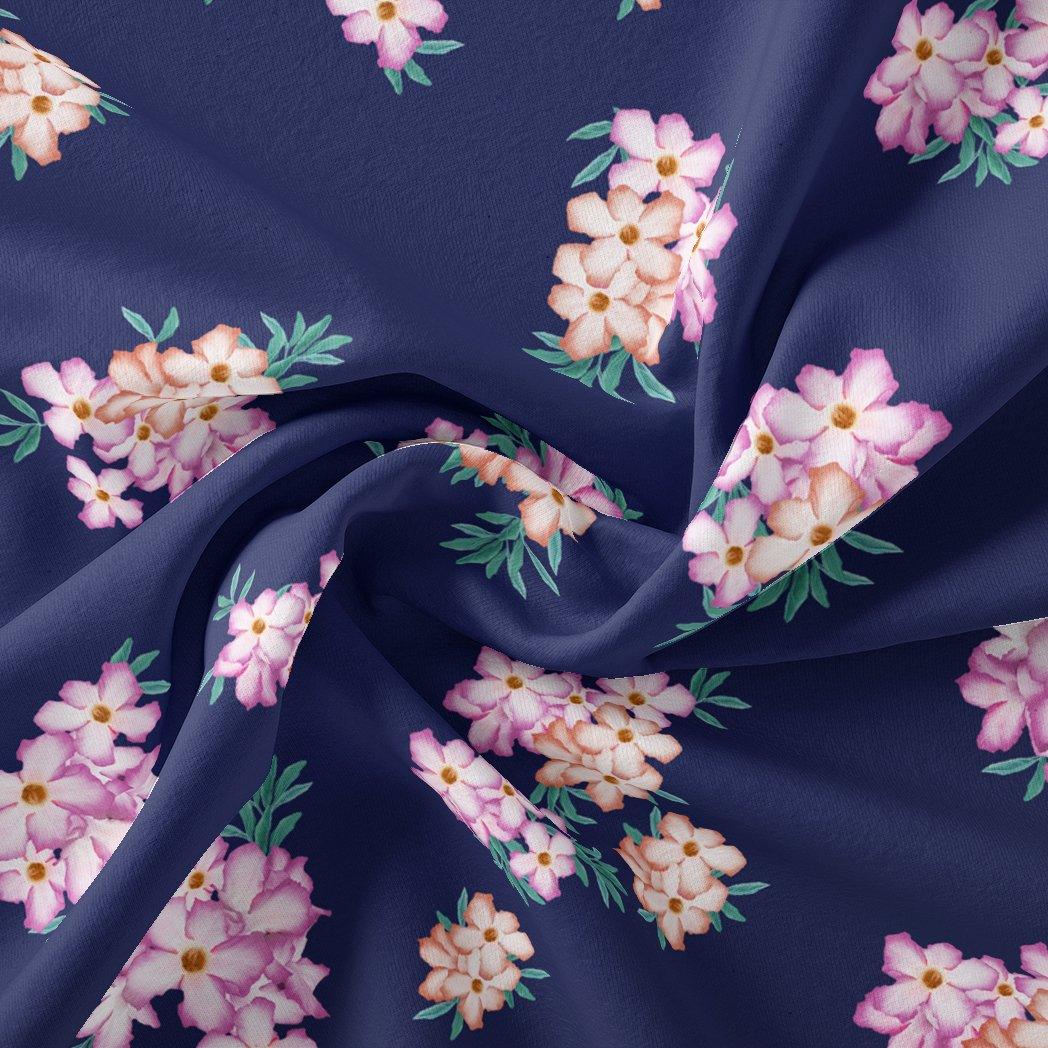 Violet Flower Bunch Digital Printed Fabric - FAB VOGUE Studio®