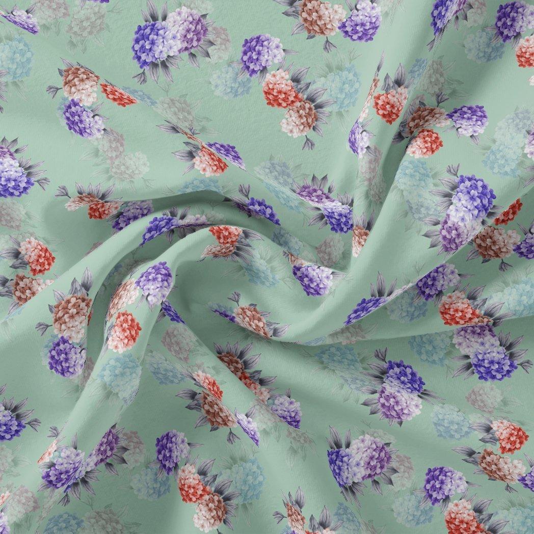 Beautiful Three Colour Geranium Flower Digital Printed Fabric - Japan Satin - FAB VOGUE Studio®