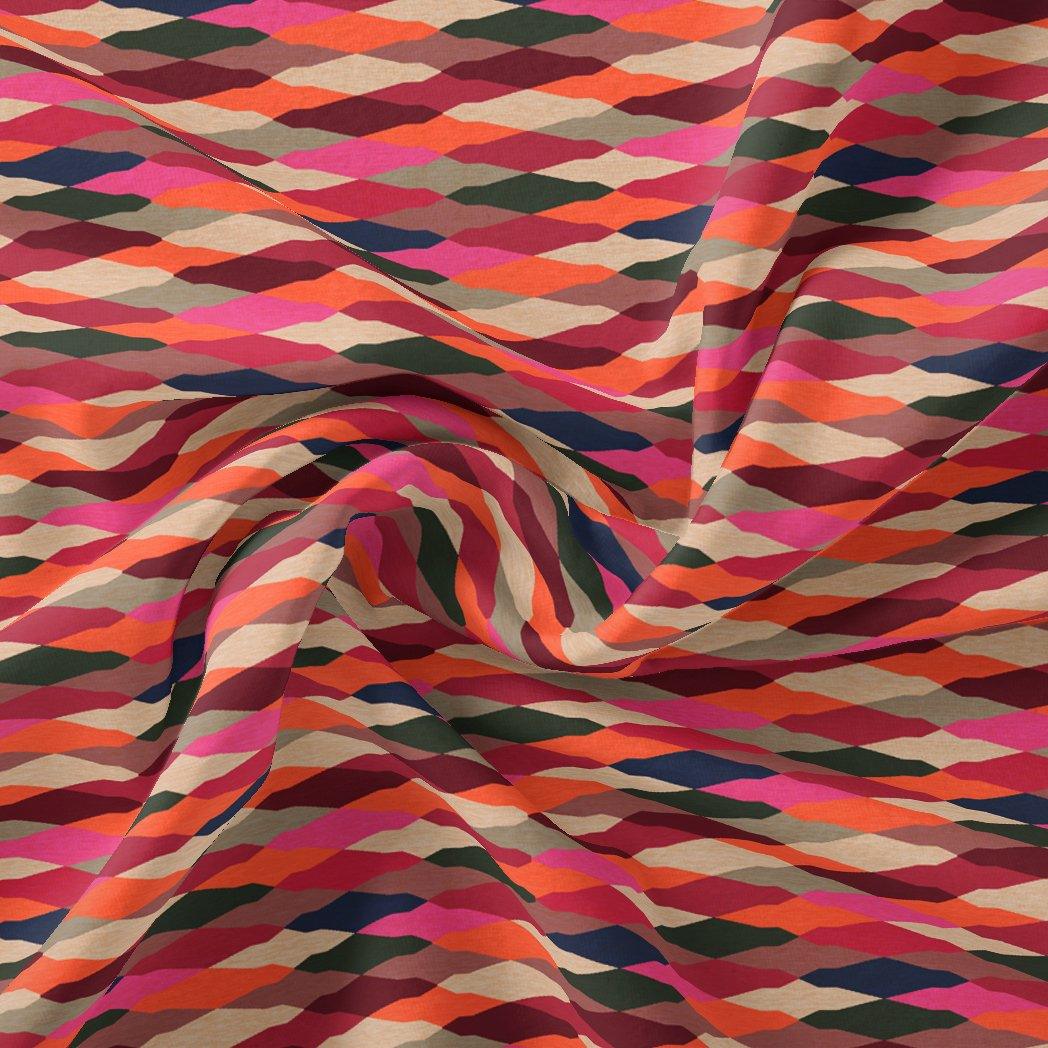 Multicolour Scales Repeat Digital Printed Fabric - FAB VOGUE Studio®