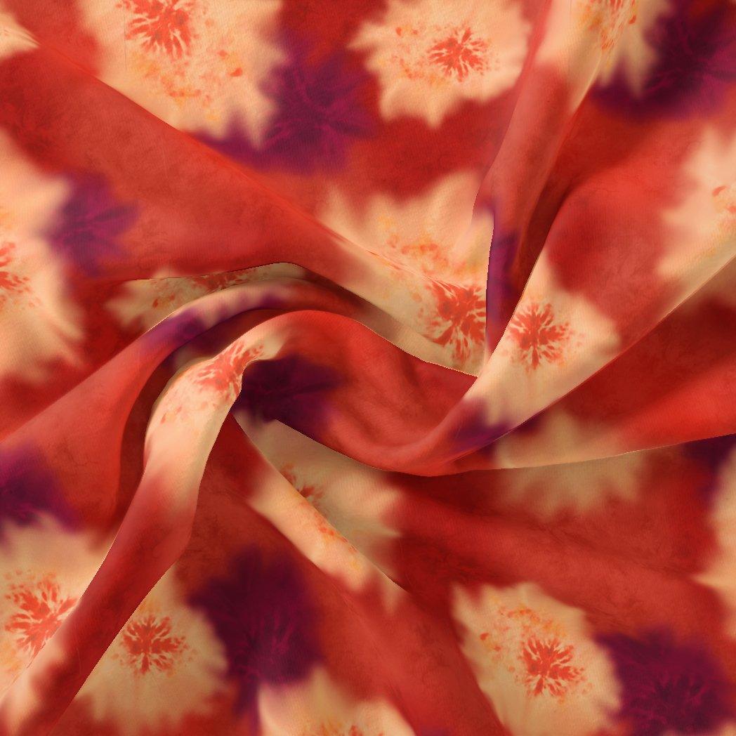 Spotted Orange And Purple Flower Digital Printed Fabric - FAB VOGUE Studio®