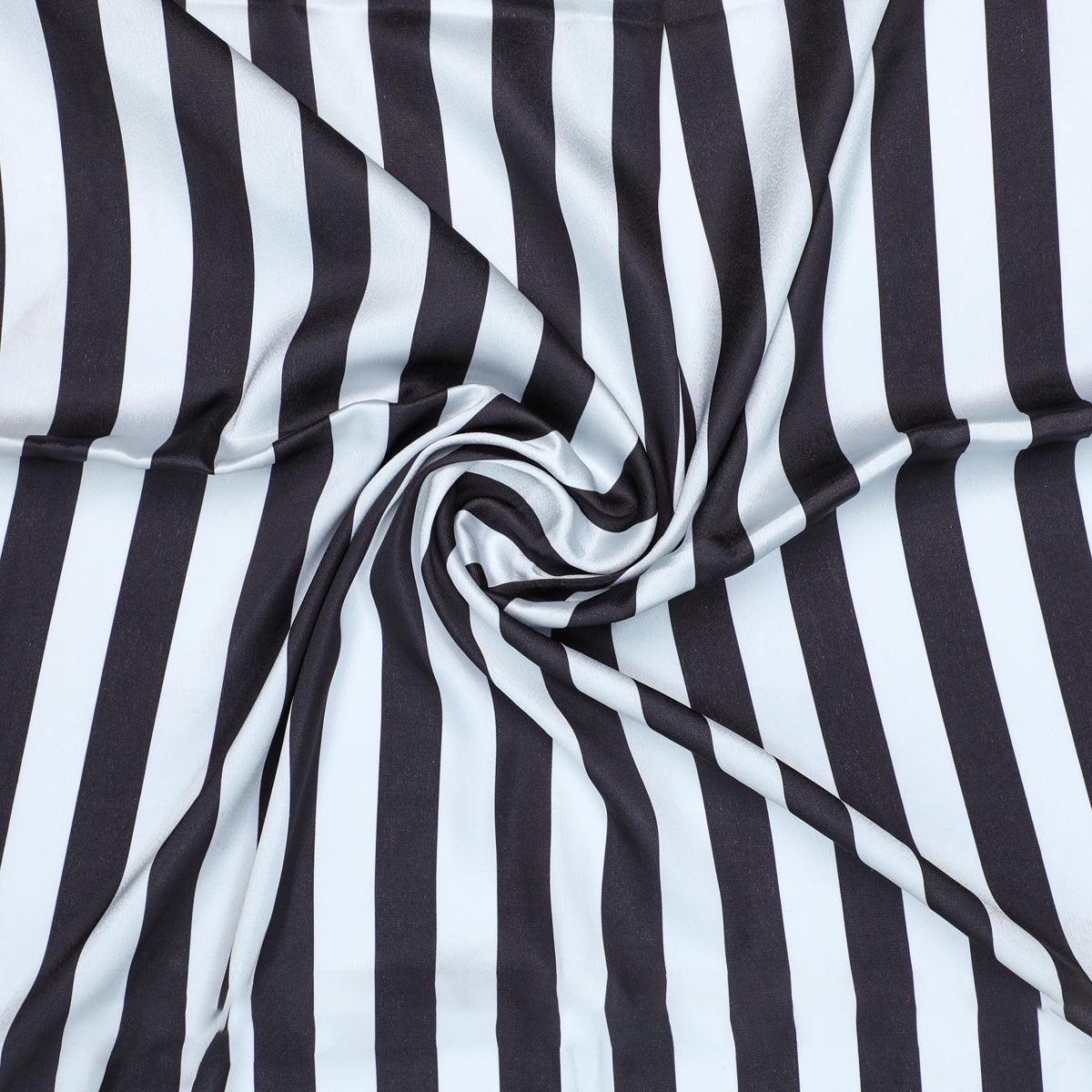 Decorative Black And White Zebra Digital Printed Fabric - Japan Satin - FAB VOGUE Studio®