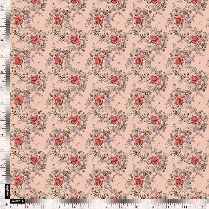 Beautiful Seamless Red Poppy Flower Digital Printed Fabric - FAB VOGUE Studio®