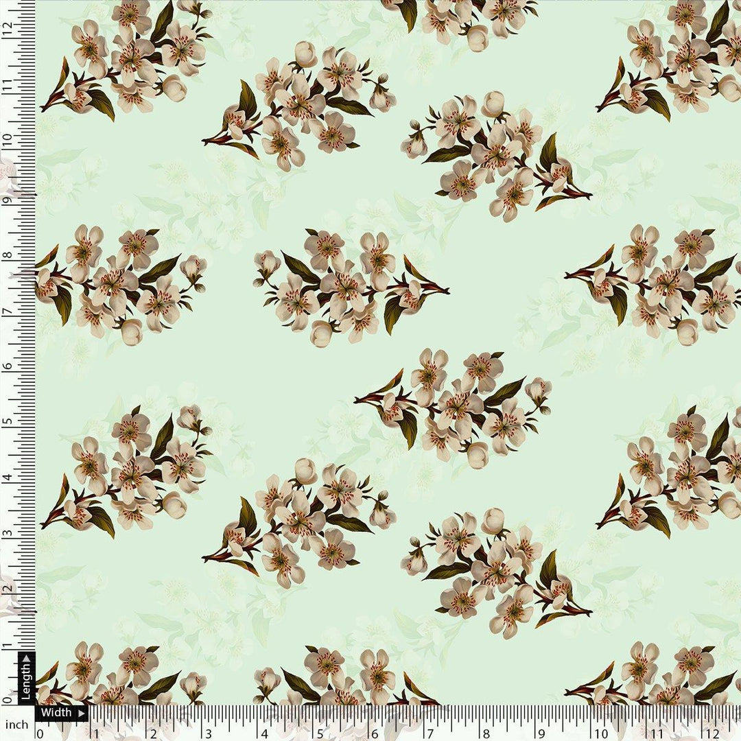 Lovely Seamless Chintz Bunch Digital Printed Fabric - Japan Satin - FAB VOGUE Studio®