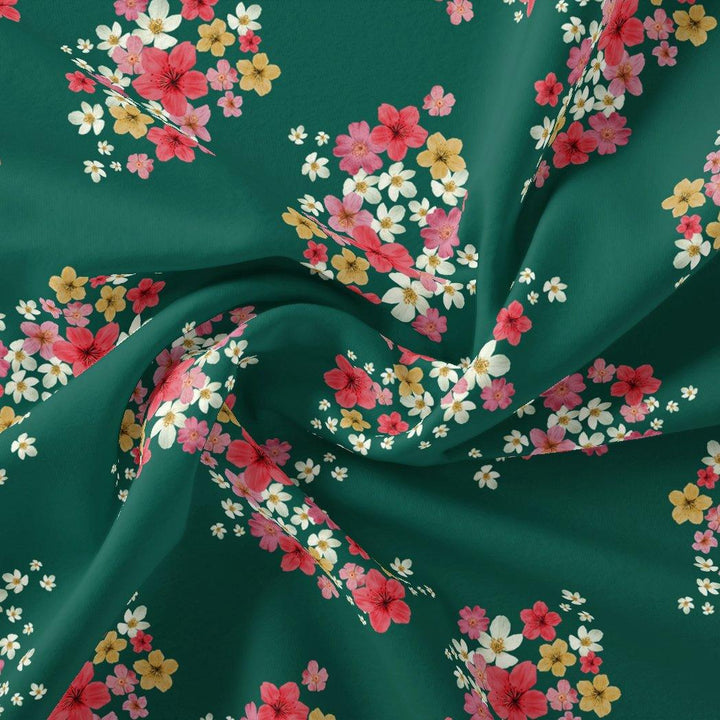 Hawaiian Tiny Colourful Chintz Digital Printed Fabric - Japan Satin - FAB VOGUE Studio®