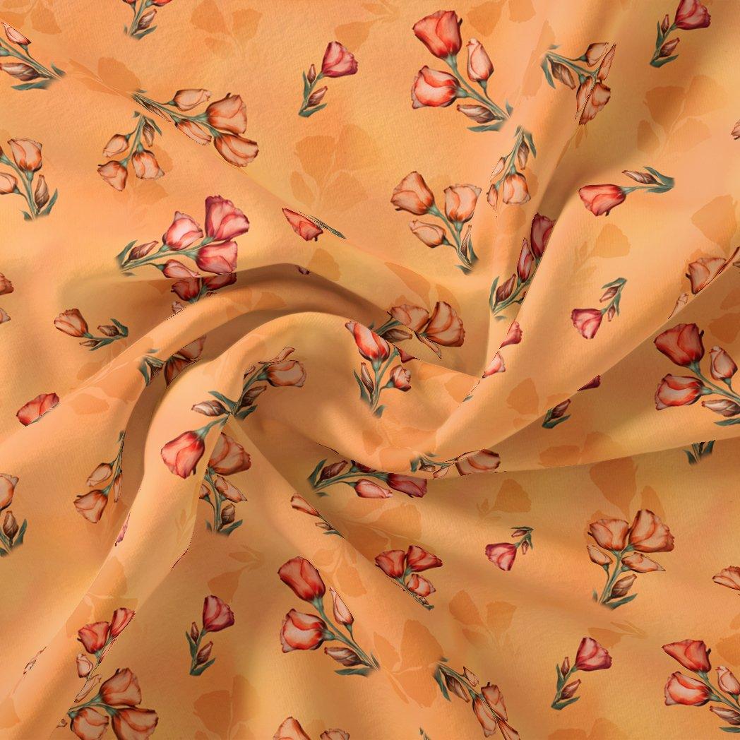 Lovely Decorative Roses Digital Printed Fabric - Japan Satin - FAB VOGUE Studio®