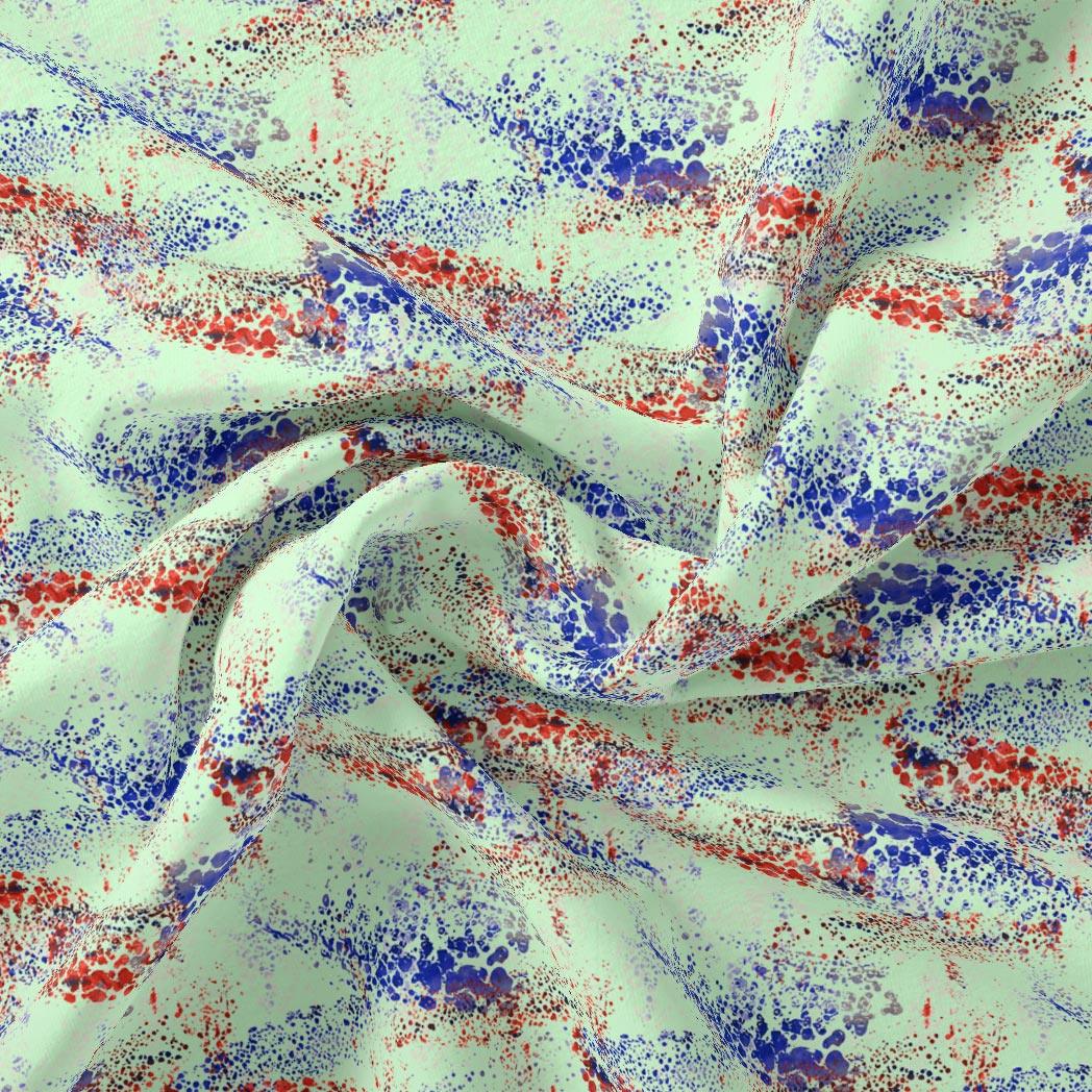 Morden Blue And Red Sprinkle Digital Printed Fabric - FAB VOGUE Studio®