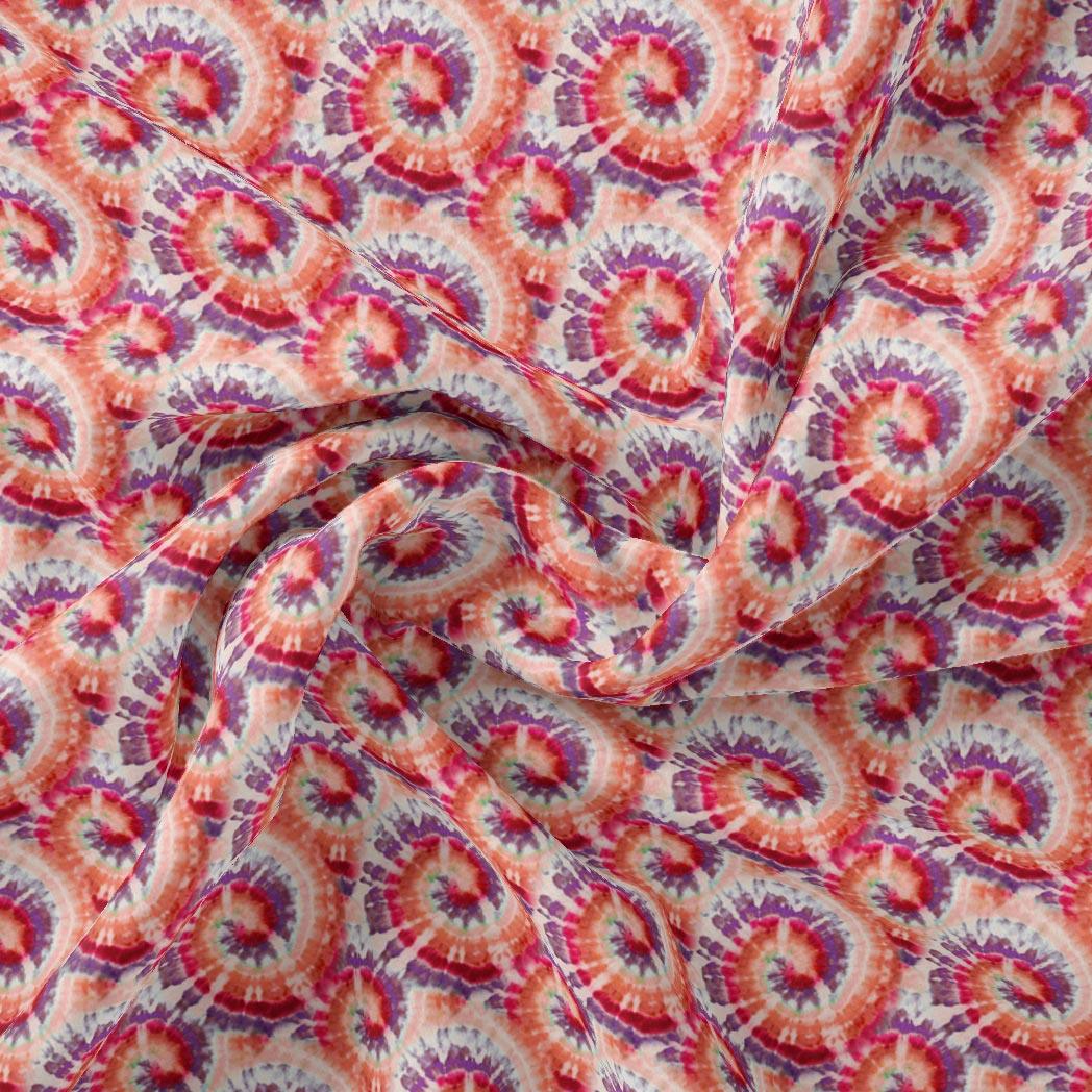 Multicolour Spiral Chain Tiny And Big Digital Printed Fabric - FAB VOGUE Studio®