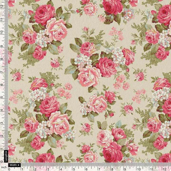 Beautiful Bunch of Roses Digital Printed Fabric - FAB VOGUE Studio®