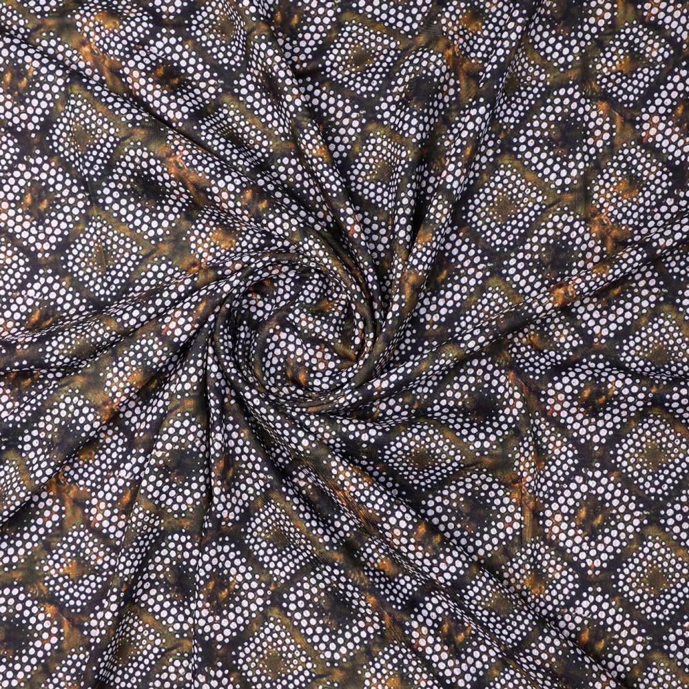 Beautiful Geometric Diamond Cut Glass Digital Printed Fabric - Kora Silk - FAB VOGUE Studio®